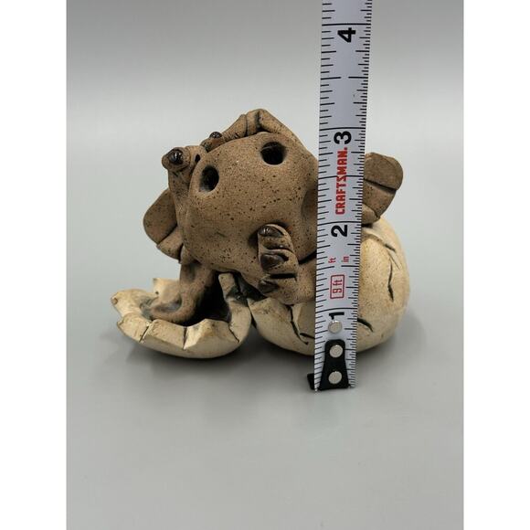 Vintage 1980’s Unique Baby Dinosaur Hatching Out Of Egg Sculpture Statue READ - Picture 8 of 8